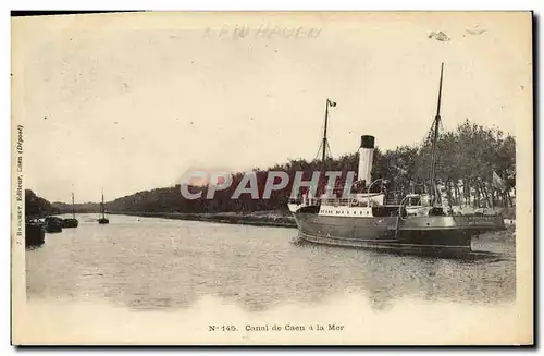 Ansichtskarte AK Caen Canal de Caen a la Mer Bateau