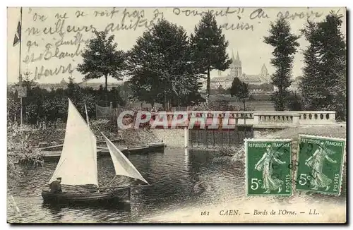 Cartes postales Caen Bords de l Orne Bateau