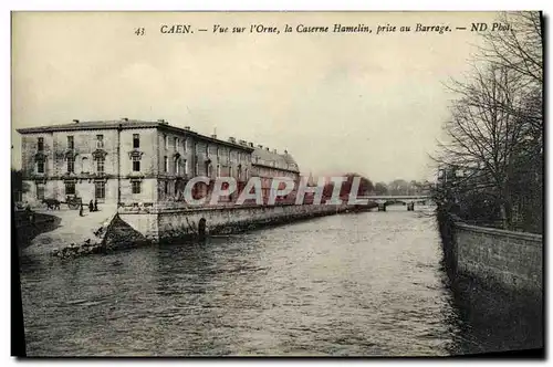 Ansichtskarte AK Caen Vue sur l Orne la Caserne Hamelin prise au Barrage Militaria