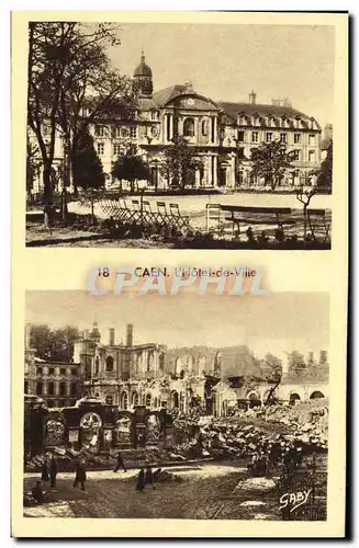 Cartes postales Caen L Hotel de Ville Militaria