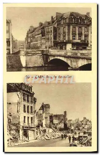 Cartes postales Caen Rue de Vaucelles Militaria