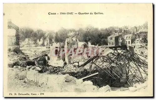 Cartes postales Caen 1944 1945 Militaria Quartier du Gaillon