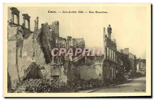 Cartes postales Caen Juin Juillet 1944 Militaria Rue Bosnieres