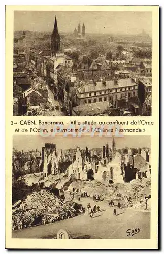 Ansichtskarte AK Caen Panorama Ville situee au confluent de l Orne et de l Odon Militaria