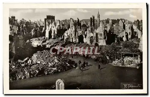 Ansichtskarte AK Caen Juin Juillet 1944 Militaria Place Saint Pierre Ensemble vers Rue Saint Pierre