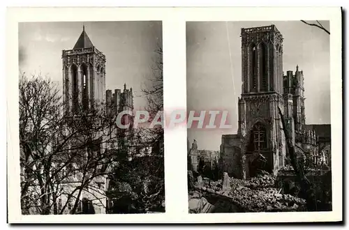 Cartes postales Caen L Eglise Saint Jean au printemps 1939 et au printemps 1944 Militaria