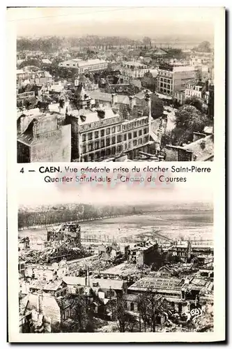 Cartes postales Caen Vue generale prise du clocher Saint Pierre Quartier Saint Louis Champ de Courses Militaria