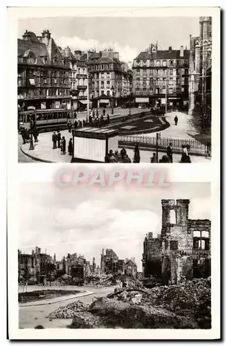 Cartes postales Caen Place St Pierre Militaria