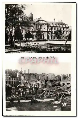 Cartes postales Caen L Hotel de Ville Militaria