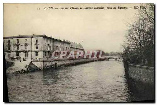 Ansichtskarte AK Caen Vue sur l Orne la Caserne Hamelin prise au Barrage Militaria