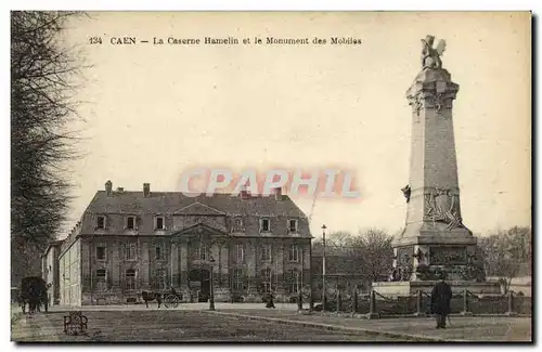 Cartes postales Caen Le Caserne Hamelin et le Monument des Mobiles Militaria