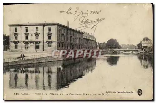 Ansichtskarte AK Caen Vue sur L Orne et la Caserne Hamelin Militaria