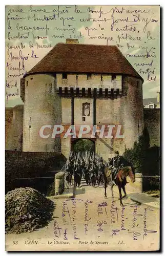 Cartes postales Caen Le Chateau Porte de Secours Militaria Chevaux