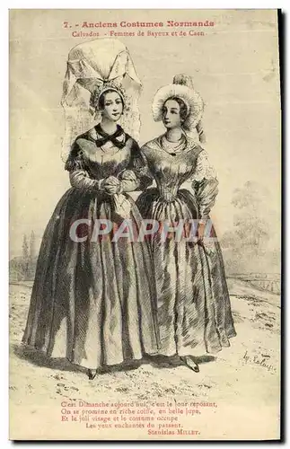 Ansichtskarte AK Anciens Costumes Normands Calvados Femmes de Bayeux et de Caen Folklore