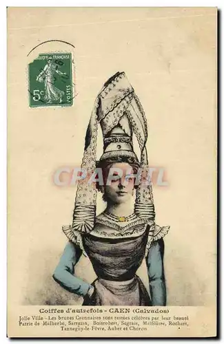 Cartes postales Coiffes d autrefois Caen Folklore