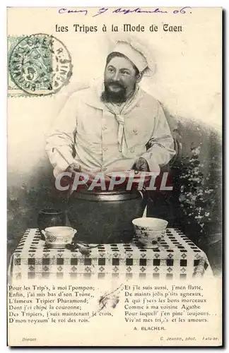 Cartes postales Les Tripes a la Mode de Caen Cuisine Cuisinier Folklore