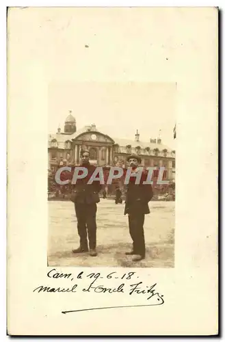 CARTE PHOTO Caen 1918 Manuel et Oncle Fritz
