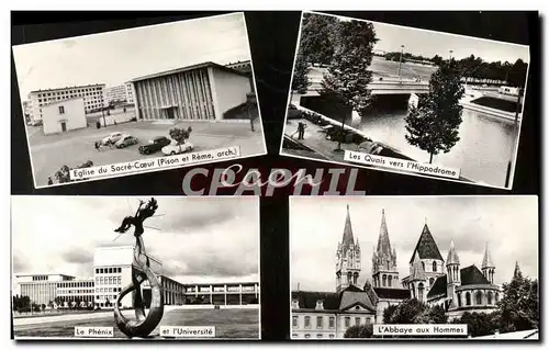 Moderne Karte Caen Eglise Sacre Coeur Quais vers l hippodrome Phenix