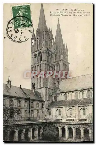 Cartes postales Caen Le cloitre du Lycee Malherbe er l eglise Saint Etienne Ancienne abbaye aux hommes