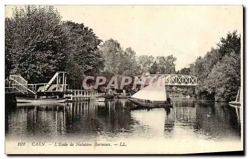 Ansichtskarte AK Caen L Ecole de Natation Bateau