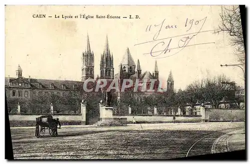 Ansichtskarte AK Caen Le Lycee et l Eglise Saint Etienne