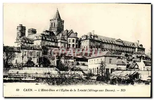 Cartes postales Caen L Hotel Dieu et L Eglise de la Trinite Abbaye aux Dames