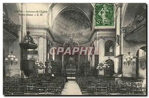 Cartes postales Caen Interieur de l Eglise Notre Dame