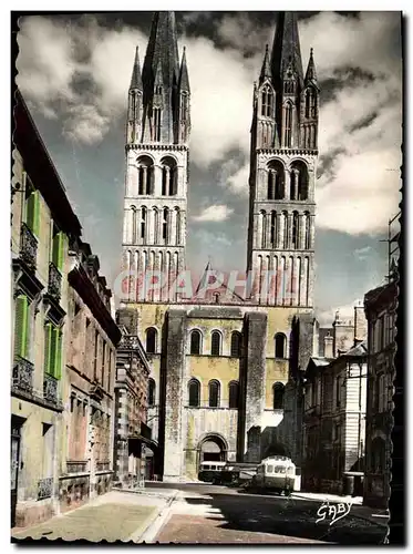 Cartes postales moderne Caen Eglise Abbatiale Saint Etienne Facade et Tours