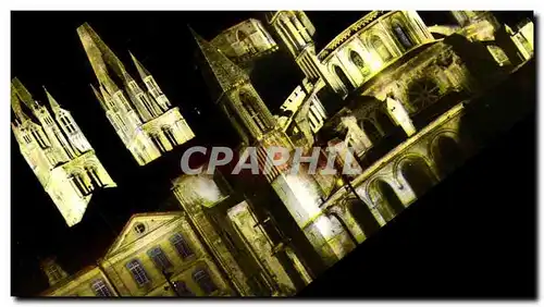 Moderne Karte Caen L Abbaye aux Hommes Eglise Saint Etienne illuminee