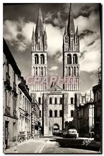 Cartes postales moderne Caen Eglise Abbatiale Saint Etienne Facade et Tours