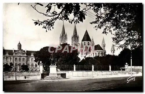 Moderne Karte Caen Eglise Abbatiale Saint Etienne Abside et vue d ensemble