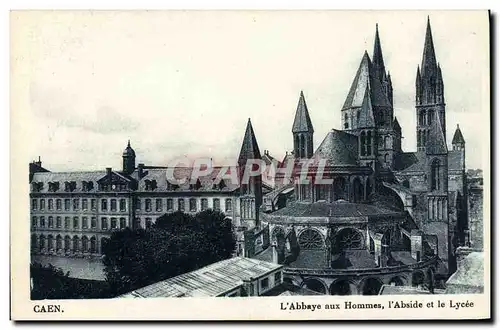 Cartes postales Caen L Abbaye aux Hommes L Abside et le Lycee