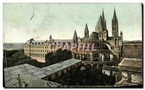 Ansichtskarte AK Caen Eglise Saint Etienne Abbaye aux hommes Cote de l abside et le lycee