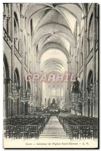 Cartes postales Caen Interieur de Eglise Saint Etienne