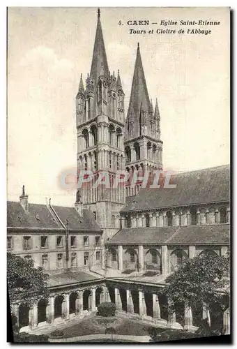 Ansichtskarte AK Caen Eglise St Etienne Tours et Cloitre de l abbaye