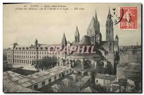 Ansichtskarte AK Caen Eglise Saint Etienne Abbaye aux hommes Cote de l abside et le lycee