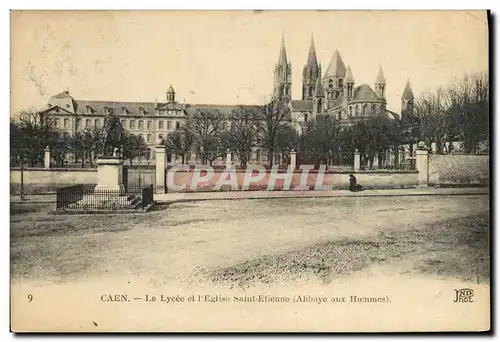 Ansichtskarte AK Caen Eglise Saint Etienne Abbaye aux hommes et le Lycee