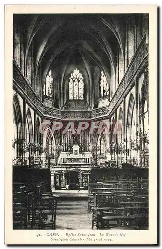 Cartes postales Caen Eglise Saint Jean La nef