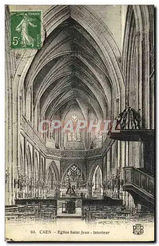 Cartes postales Caen L Eglise Saint Jean Interieur