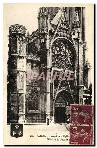 Cartes postales Caen Portail de L Eglise Detail de la facade