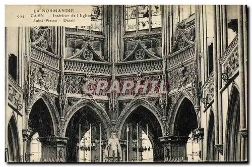 Cartes postales Caen Interieur de l Eglise Saint Pierre Detail