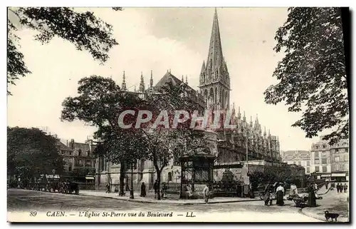 Cartes postales Caen Eglise Saint Pierre Vue de Boulvard