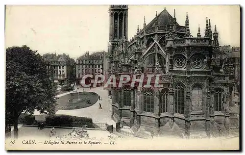 Cartes postales Caen Eglise Saint Pierre et le Square