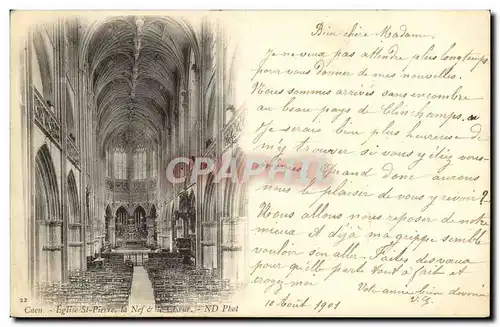 Cartes postales Caen Eglise Saint Pierre La nef et le choeur