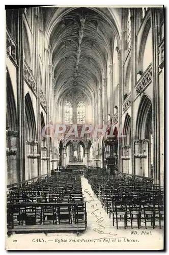 Cartes postales Caen Eglise Saint Pierre la Nef et le Choeur