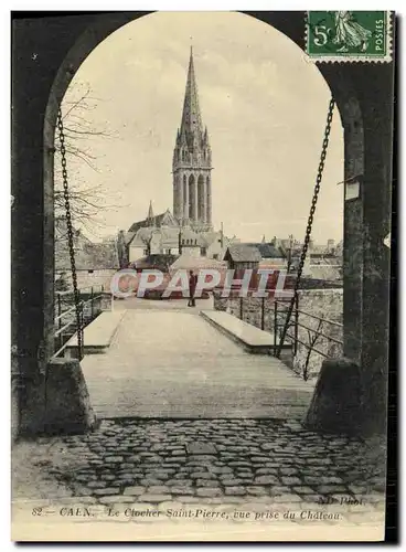 Cartes postales Caen Eglise Saint Pierre Vue Prise du Chateau