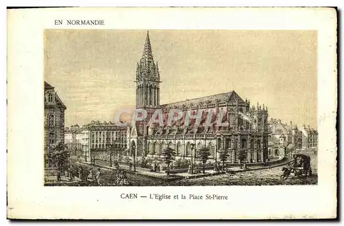 Cartes postales Caen L Eglise et la place Saint Pierre