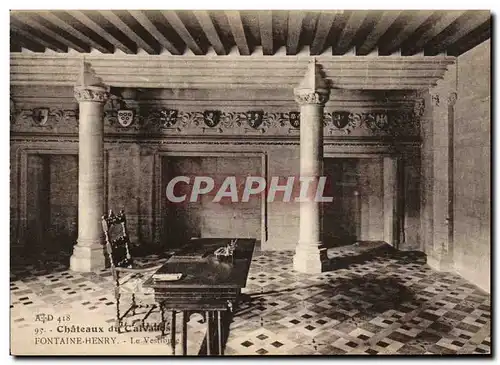 Cartes postales Chateaux du Calvados Fontaine Henry Le Vestibule