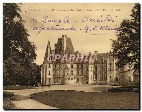 Cartes postales Chateaux du Calvados Fontaine Henry