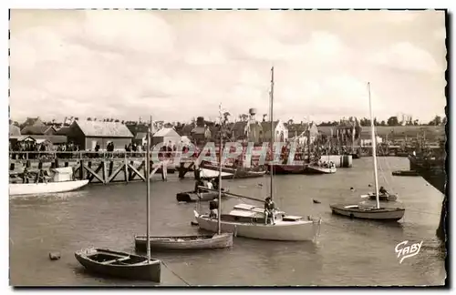 Moderne Karte Grandcamp les Bains Bateaux au Port